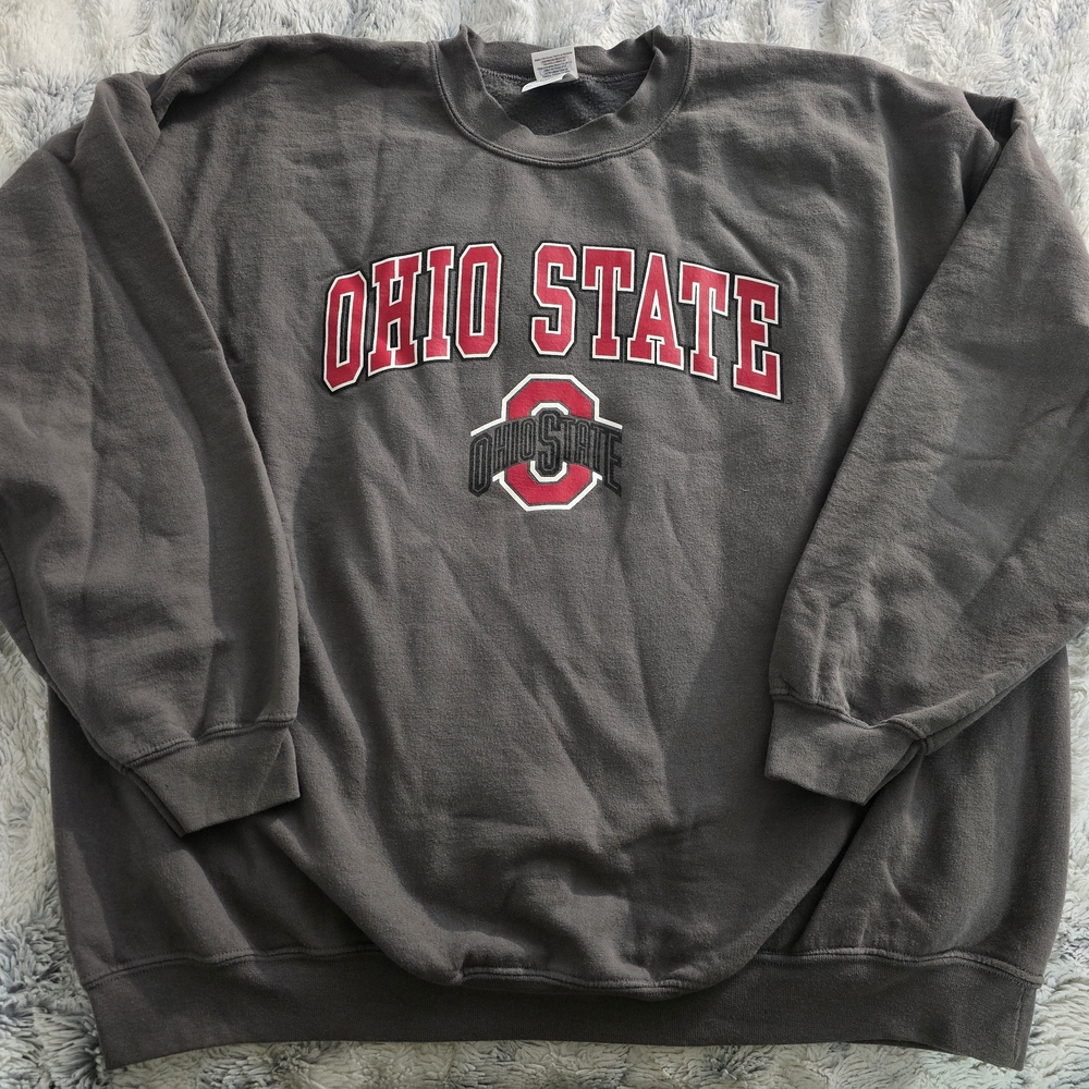 Gildan Men's Ohio State Crewneck Sweater - Dark Gray - 2XL